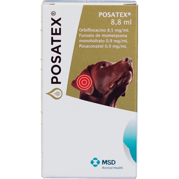 <strong>Posatex</strong> Suspensión Ótica, Antibacteriano, Antiinflamatorio y Antifúngico para Otitis en Perros, frasco de 8.8 ml (RECETA RETENIDA)