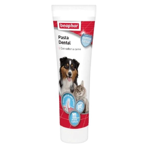 <strong>Beaphar</strong> Pasta Dental Sabor Carne para Perros, Tubo de 100 gr