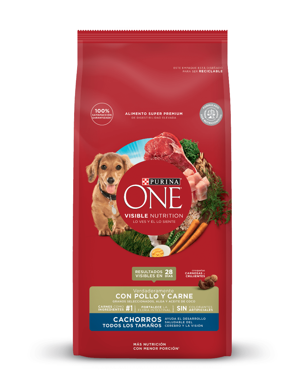 <strong>Purina ONE</strong> Alimento Seco para Perros, Cachorro, Todos los Tamaños, Pollo y Carne, bolsa de 2-6-12 kg