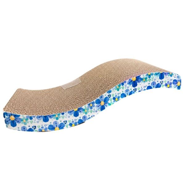 <strong>Marben Pets</strong> Rascador con Estilo Curvo y Diseño de Flores, color Azul, medidas 43 x 22 cm aprox