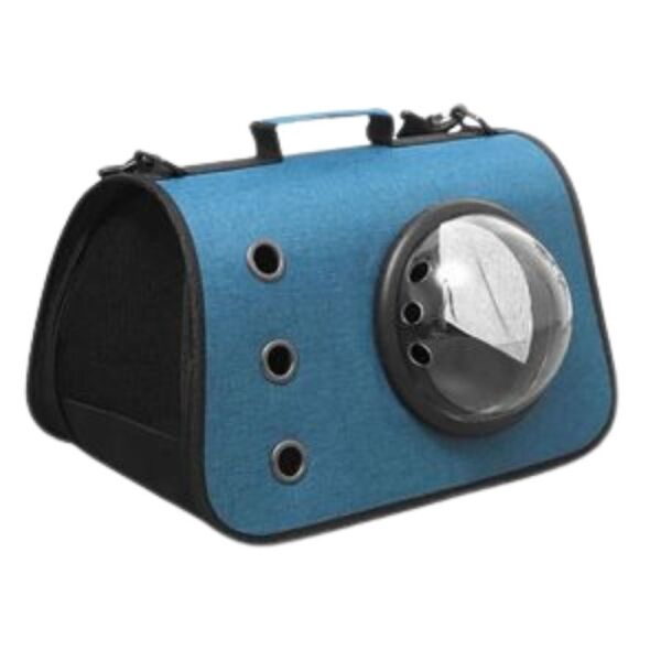 <strong>Wonder Dog</strong> Bolso Transportador para Mascotas con Cúpula Transparente, Color Azul, Medidas: 40x26x25 cm