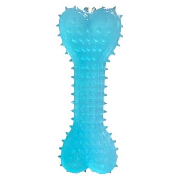 <strong>Guau!</strong> Juguete para Perros, Hueso de Goma, 10 cm, Azul