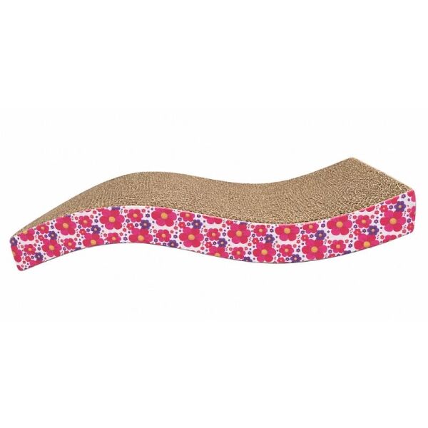 <strong>Marben Pets</strong> Rascador con Estilo Curvo y Diseño de Flores, color Rosado, medidas 43 x 22 cm aprox