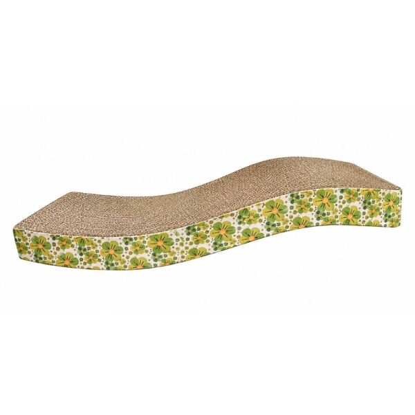 <strong>Marben Pets</strong> Rascador con Estilo Curvo y Diseño de Flores, color Verde, medidas 43 x 22 cm aprox