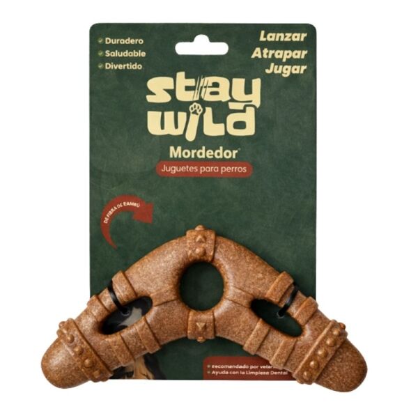 <strong>Stay Wild</strong> Boomerang de fibra de Bambú, Juguete para Perros,  largo de 16 m
