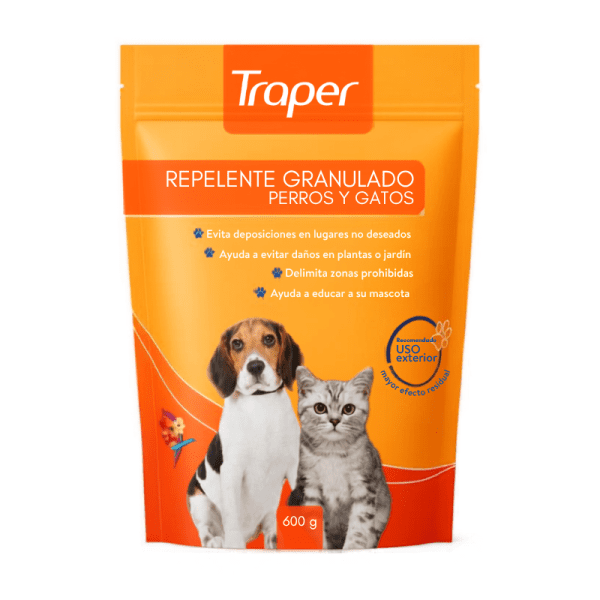 <strong>Traper</strong> Repelente Granulado para Perros y Gatos, Entrenamiento de Zonas Prohibidas, bolsa de 600 gr