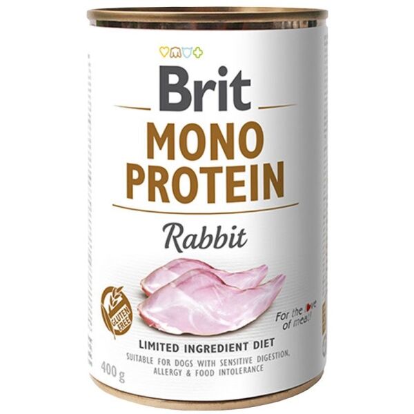 <strong>Brit</strong> Mono Protein Alimento Húmedo para Perros Paté Mono Proteico, Conejo, lata de 400 gr