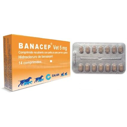 <strong>Banacep</strong> Insuficiencia Renal Gatos e Insuficiencia Cardíaca Perros, 14 comprimidos de 5 mg