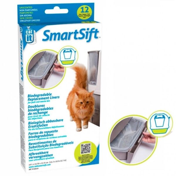 <strong>Catit</strong> SmartSift Recolección Inferior, Bolsas Biodegradables para Arenero de Gatos, 12 Unidades