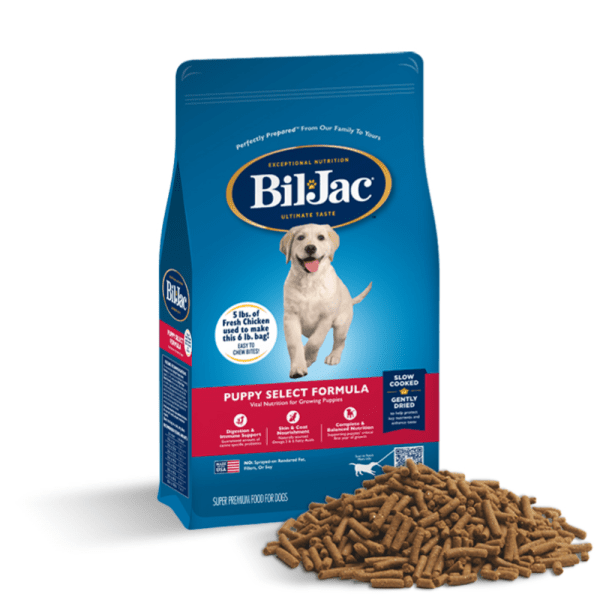 <strong>Bil Jac</strong> Puppy Select, Alimento Seco para Perros, Cachorro, Raza Mediana/Grande, bolsa de 2.72-6.8-13.6 kg