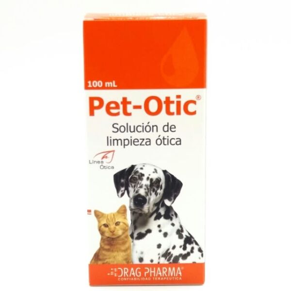 <strong>Pet-Otic</strong> Solución Ótica, Limpieza de Oídos para Perros y Gatos, botella de 100 ml