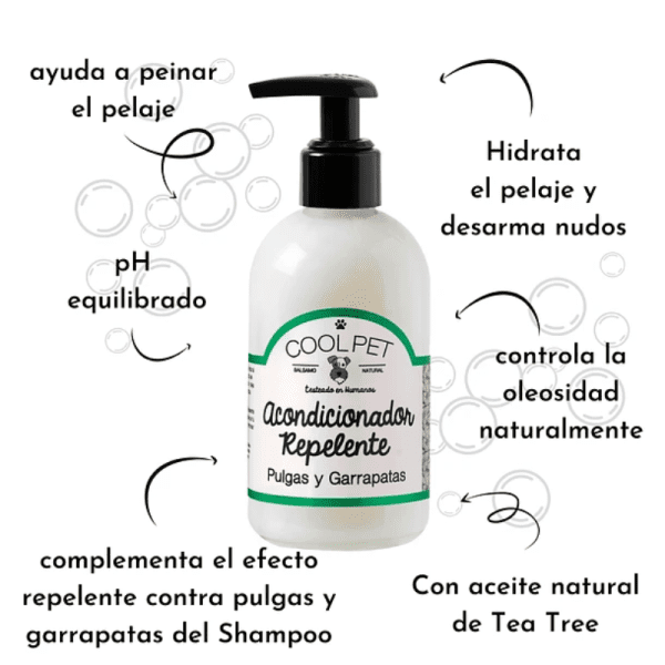 <strong>Cool Pet</strong> Acondicionador Repelente de Pulgas y Garrapatas para Perros, Botella de 250 ml - Imagen 3