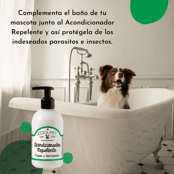 <strong>Cool Pet</strong> Acondicionador Repelente de Pulgas y Garrapatas para Perros, Botella de 250 ml - Imagen 2