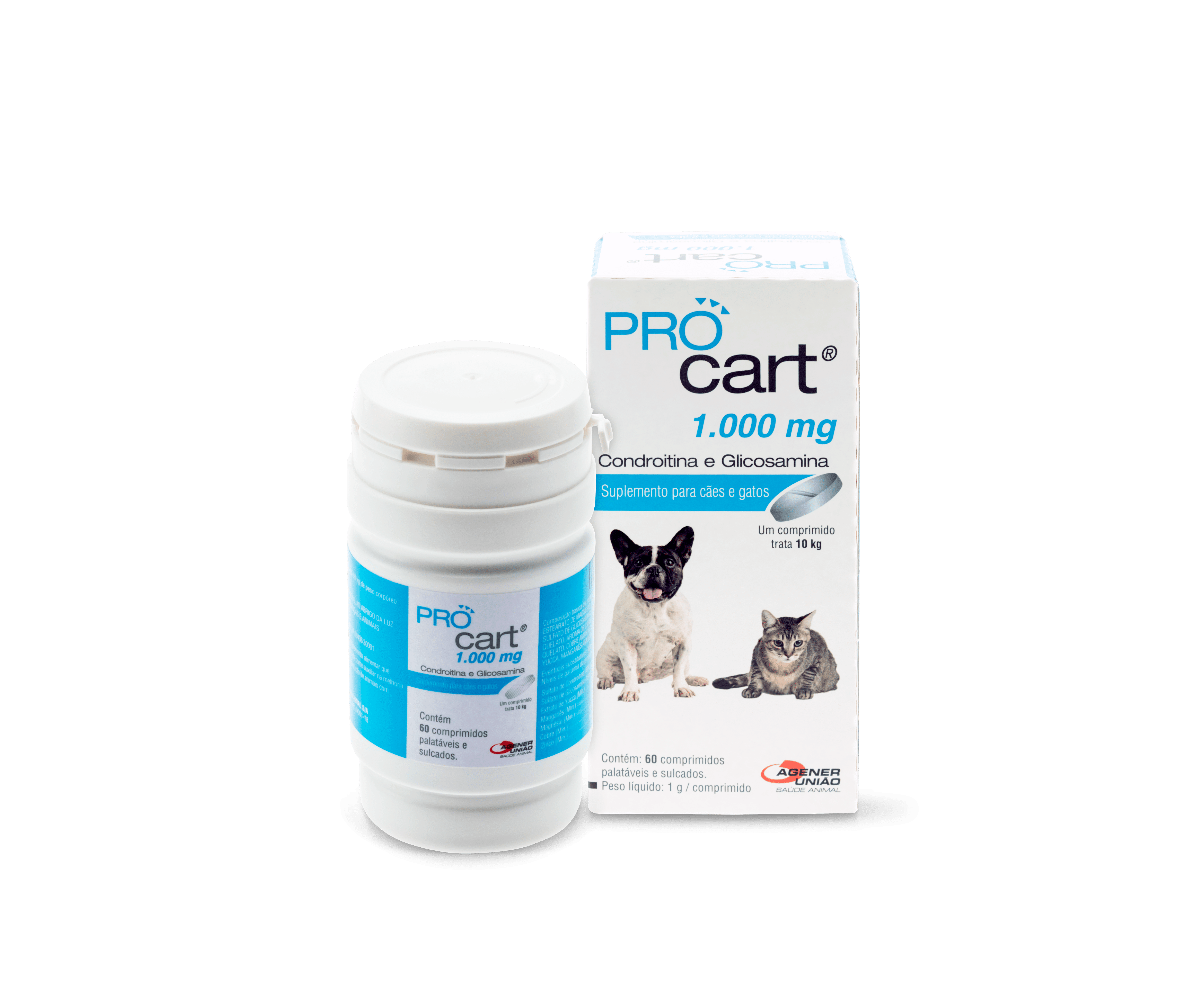 <strong>PROcart</strong> 25, Suplemento Articular para Perros y Gatos, 1000 mg, 60 comprimidos