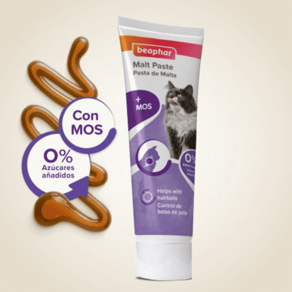 <strong>Beaphar</strong> Malt Paste Suplemento Digestivo, Pasta de Malta con MOS para Bolas de Pelo en Gatos con Pelo Largo y Corto, tubo de 100 gr - Imagen 3