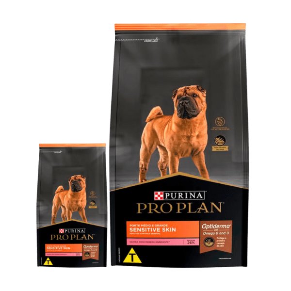<strong>Purina Pro Plan</strong> Sensitive Skin, Alimento Seco para Perros Piel Sensible, Adulto, Raza Mediana/Grande, Salmón, bolsa de 3-12 kg