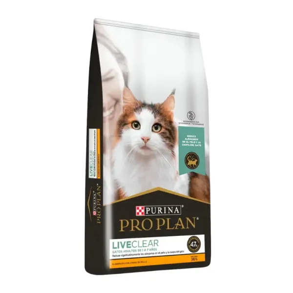 <strong>Purina Pro Plan</strong> LiveClear, Alimento Seco para Gatos, Fórmula para Dueños Alérgicos, bolsa de 3 kg - Imagen 2