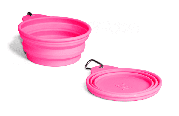 <strong>Zee.Dog</strong> Go Bowl Pink, Plato Retráctil para Perros, Rosado, Tallas S y L