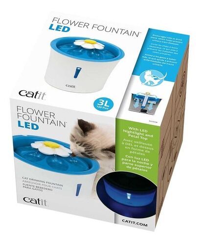<strong>Catit</strong> Flower Fountain LED, Fuente Bebedera para Gatos, Capacidad 3 lt