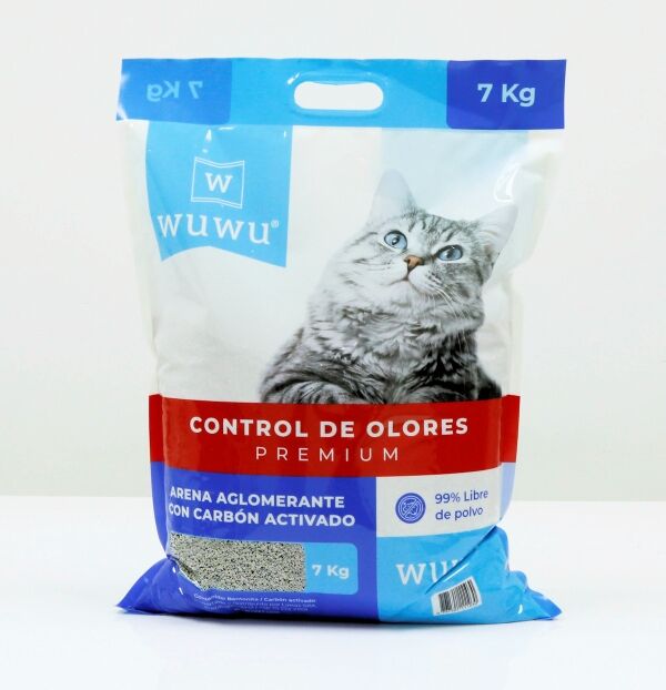 <strong>Wuwu</strong> Arena Sanitaria Tradicional para Gatos, Aglomerante con Carbón Activado, 7 kg