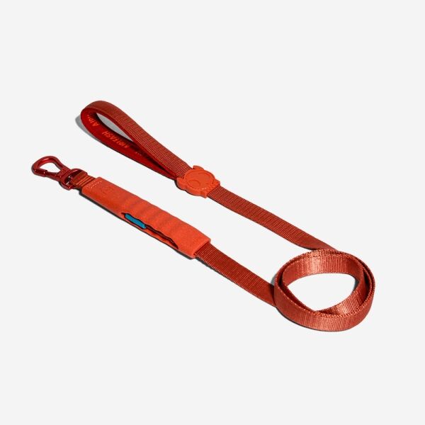 <strong>Zee.Dog</strong> Air Leash Crimson, Correa Anti-Tirones de Polyester Suave de Alta Resistencia para Perros, Naranjo, 1.25 mt x 2.5 cm