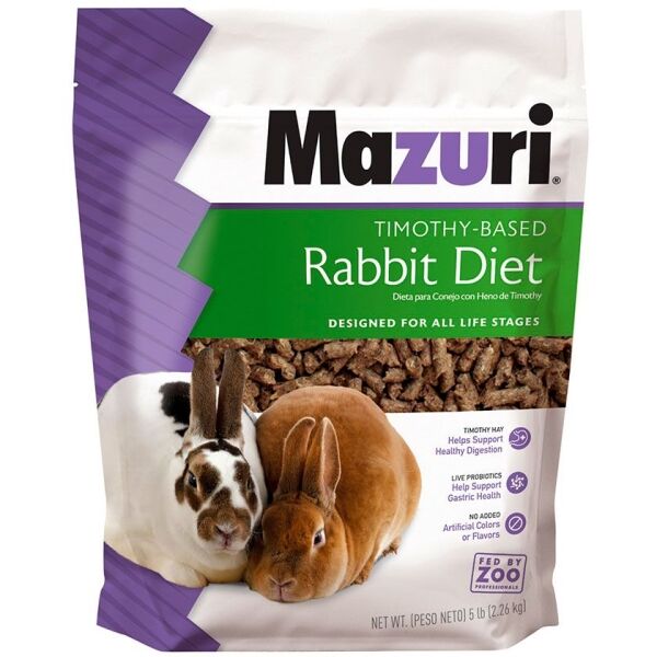 <strong>Mazuri</strong> Rabbit Diet, Alimento para Conejos, base de Heno Timothy, bolsa de 1 - 2.5 kg