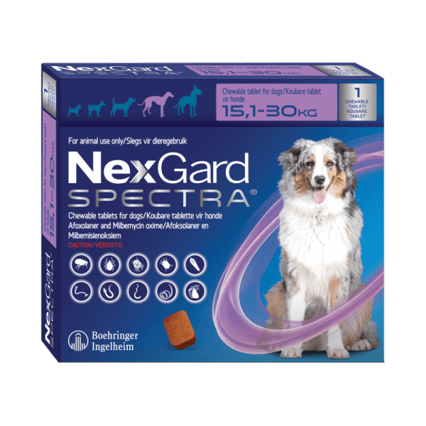 <strong>Nexgard SPECTRA</strong> Antiparasitario Interno y Externo para Perros, 1 comprimido masticable (dosis mensuales) - Imagen 2