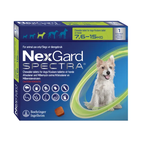<strong>Nexgard SPECTRA</strong> Antiparasitario Interno y Externo para Perros, 1 comprimido masticable (dosis mensuales) - Imagen 6