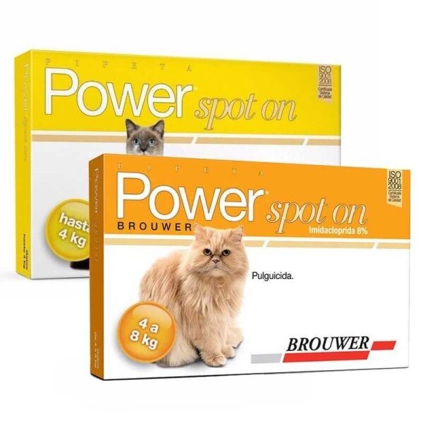 <strong>Power</strong> Spot On, Antiparasitario Externo para Gatos, pipeta de 0.5-1 ml, hasta 4 kg y 4-8 kg