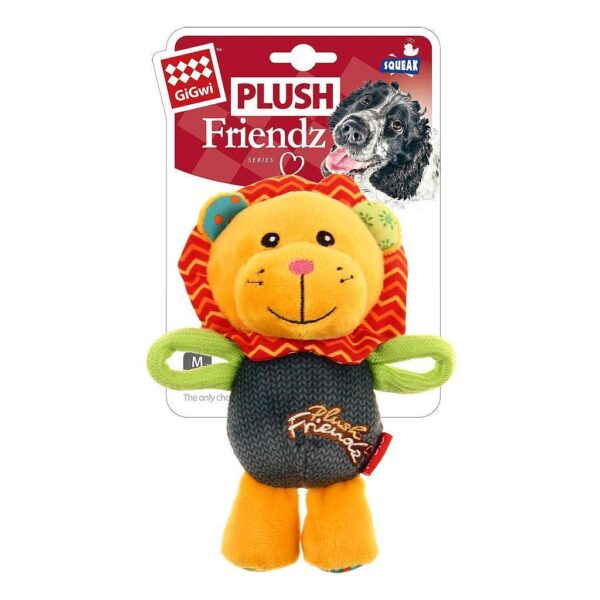<strong>GiGwi</strong> Plush Friendz Lion, León de Juguete Suave para Perros, Sin Relleno