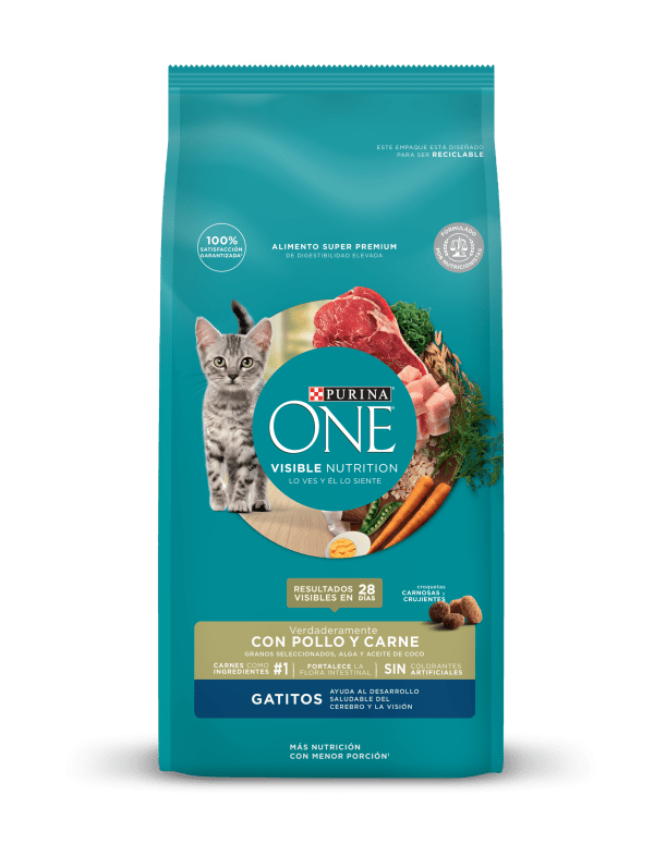 <strong>Purina ONE</strong> Alimento Seco para Gatitos, Pollo y Carne, bolsa de 2-6 kg