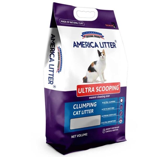 <strong>AmericaLitter</strong> Ultra Scooping, Arena Aglomerante para Gatos, Bentonita Natural, 15 kg
