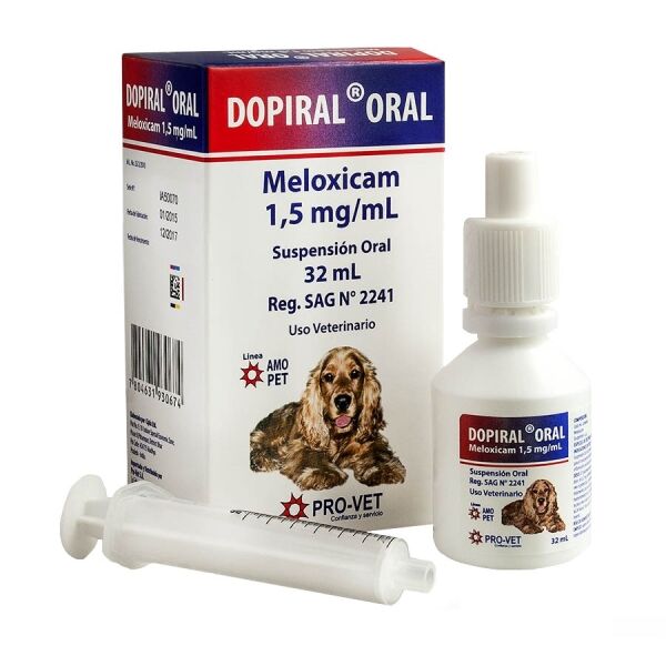 <strong>Dopiral</strong> Suspensión Oral, Antiinflamatorio Articular y Alivio Dolor Osteoartrítis para Perros, gotario de 32 ml
