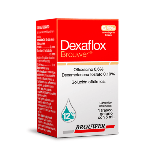 <strong>Dexaflox</strong> Solución Oftálmica, Tratamiento Infección e Inflamación del Ojo en Animales, gotario de 5 ml (RECETA RETENIDA)