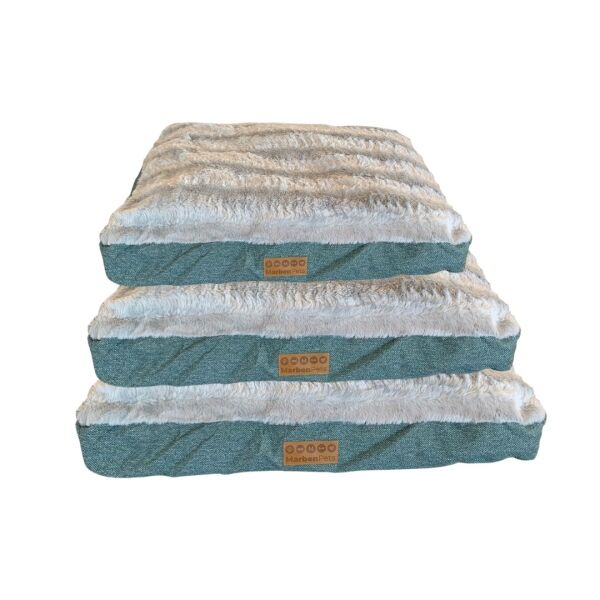 <strong>Marben Pets</strong> Cama Gris con Verde para Perros y Gatos, Cojín Suave y Lavable, Tallas S‑L