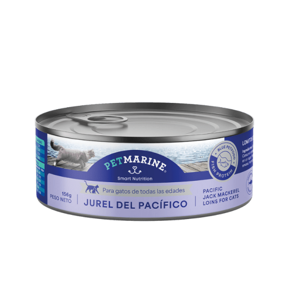 <strong>Pet Marine</strong> Alimento Húmedo para Gatos, Jurel del Pacífico, 156 gr, unidad, en lata
