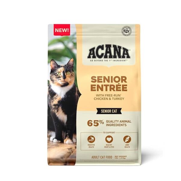 <strong>ACANA</strong> Senior Entrée Cat, Alimento Seco para Gatos Senior, Pollo y Pavo, bolsa de 1.8-4.5 kg