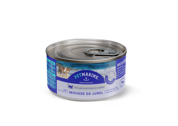 <strong>Pet Marine</strong> Alimento Húmedo para Gatos, Mousse de Jurel, 85 gr, unidad, en lata