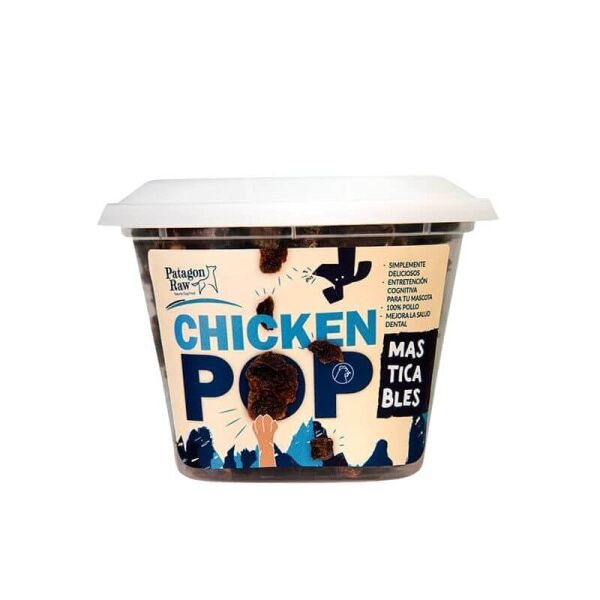 <strong>Patagon Raw</strong> Chicken Pop, Snack para Perros, Contre de Pollo Masticable, pote de 160 gr