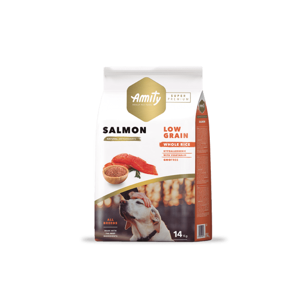 <strong>Amity</strong> Salmon Low Grain, Alimento Seco para Perros, Adulto, Salmón Bajo en Granos, bolsa de 4-14 kg