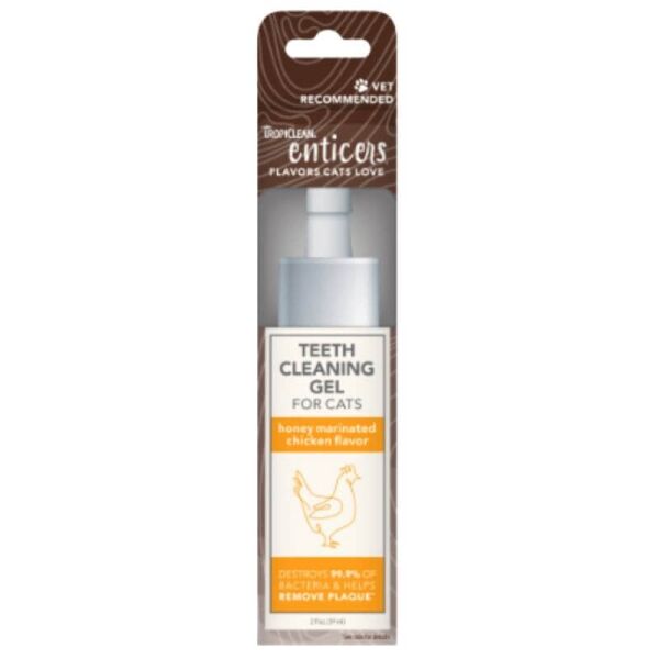 <strong>TropiClean</strong> Enticers Gel Dental para Gatos, Sabor Pollo y Miel, 59 ml