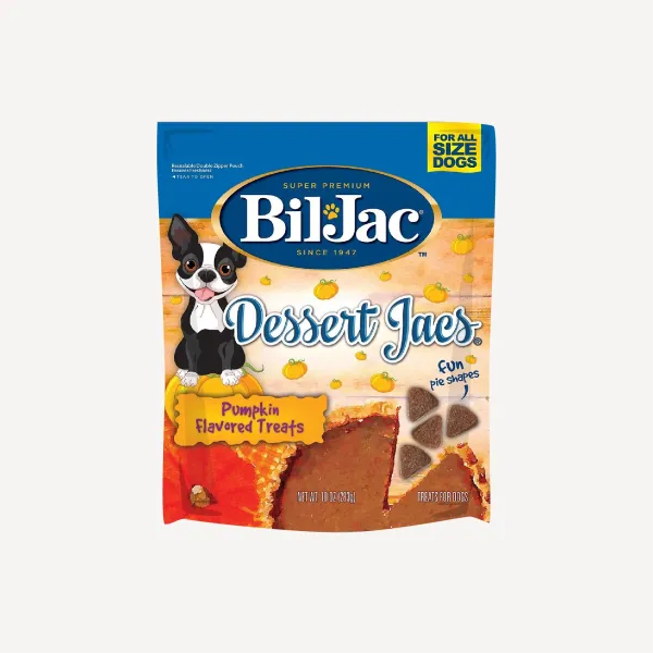 <strong>Bil Jac</strong> Dessert Jacs, Snack para Perros, Hígado de Pollo con Calabaza, bolsa de 283 gr