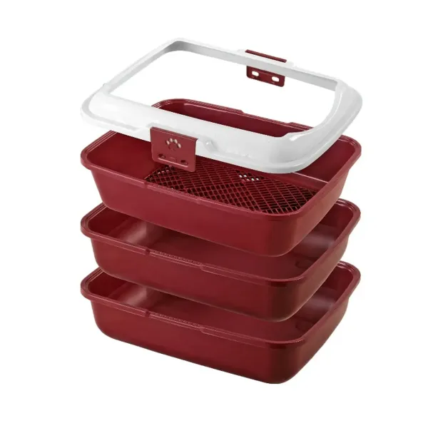 <strong>Maxpet</strong> Baño Sanitario Triple BSS03 para Gatos, Diseño Multifuncional y Fácil Limpieza