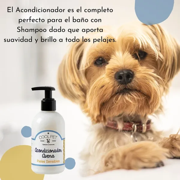 <strong>Cool Pet</strong> Baño Pieles Sensibles Shampoo y Acondicionador de Avena para Mascotas, Botellas de 250 ml - Imagen 2