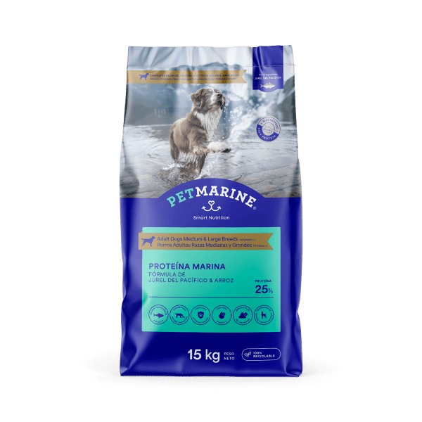 <strong>Pet Marine</strong> Alimento Seco para Perros, Adulto, Raza Mediana/Grande, bolsa de 15 kg