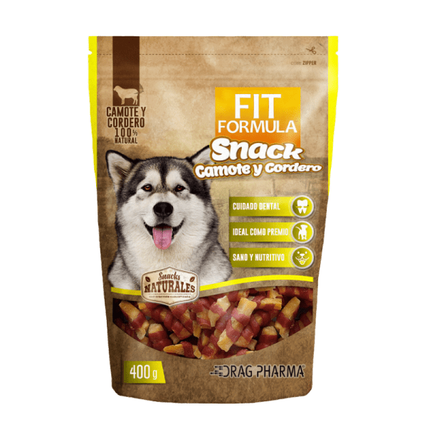 <strong>Fit Formula</strong> Snack Camote y Cordero, Snack para Perros, bolsa de 400 gr