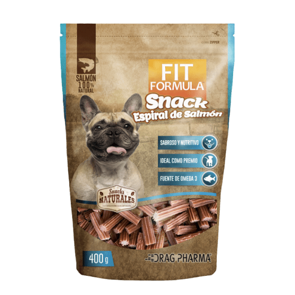 <strong>Fit Formula</strong> Snack Espiral de Salmón, Snack para Perros, bolsa de 400 gr