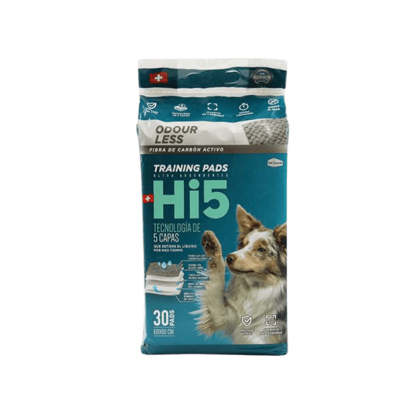 <strong>Hi5</strong> Training Pads Sabanillas con Fibras de Carbón Activo para Perros, 60 x 60 cm, Pack de 30 Unidades