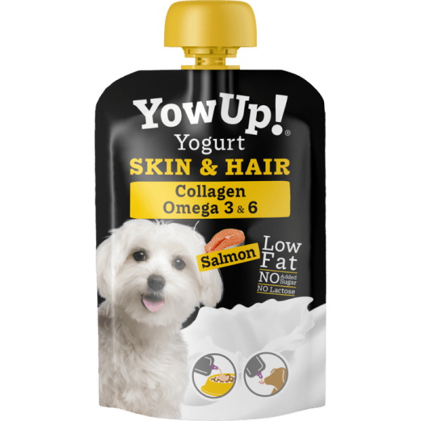 <strong>YowUp!</strong> Skin & Hair, Yogurt Piel y Cabello con Colágeno Omega 3 y 6 para Perro, Sachet 115 gr