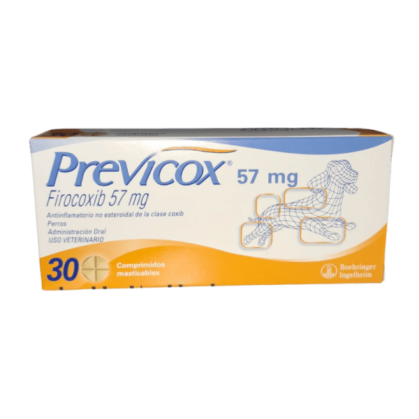<strong>Previcox</strong> (firocoxib) 57 mg, Antiinflamatorio para Perros, 30 comprimidos masticables